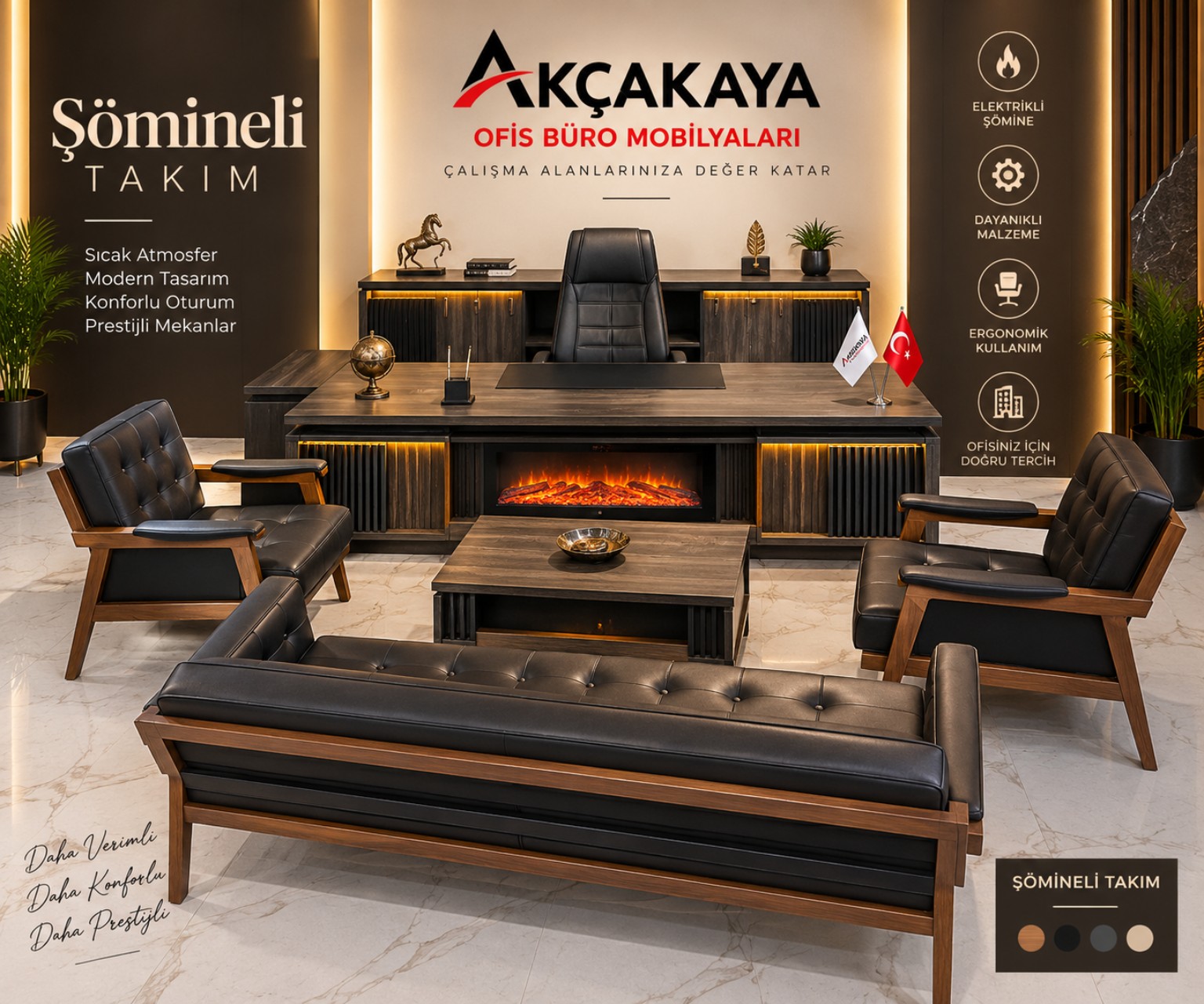 Şömineli Masa Takımı